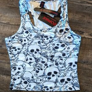 Y2K ROMWE Skull Tank - NWT